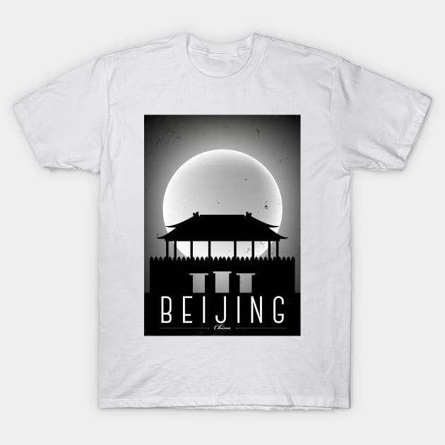 Beijing black and white poster T-Shirt by kursatunsal